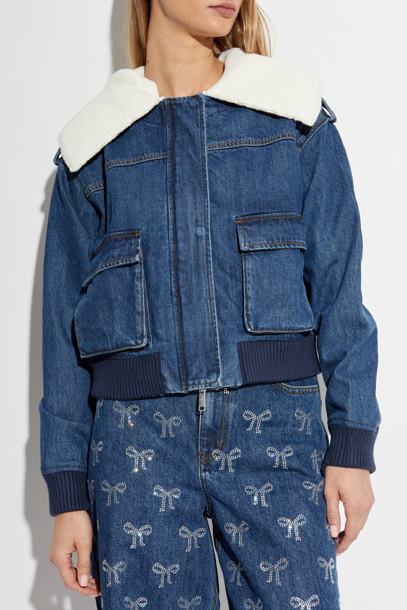 ジャケット SELF PORTRAIT Women Jackets SS25008J BLUE Blue Blue Boucle Jacket – self-portrait-US